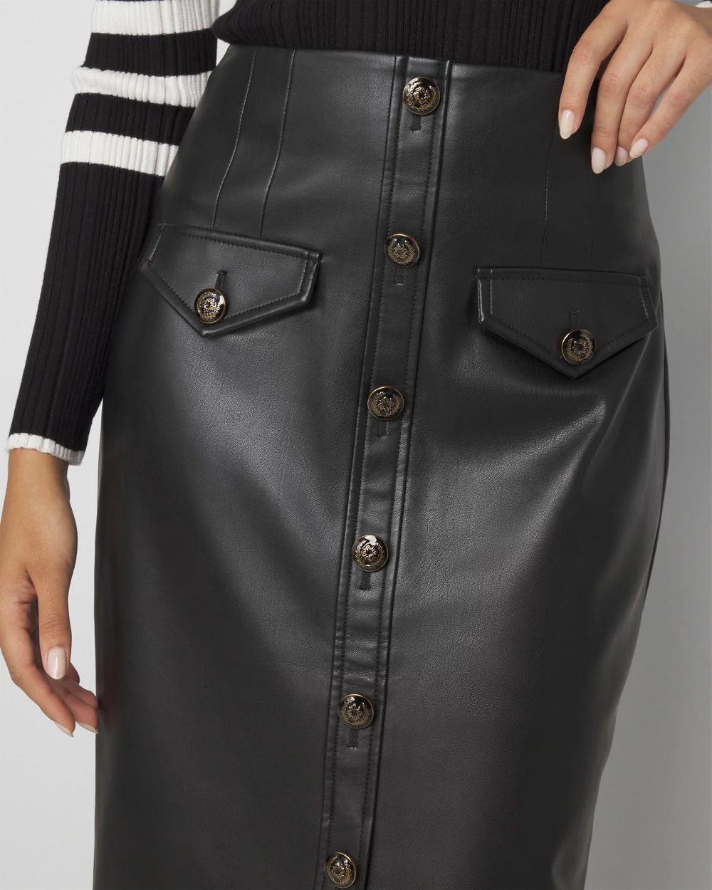 White house black market leather skirt sales